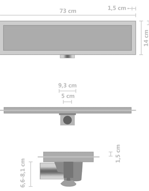 Încărcați imaginea în vizualizatorul Galerie, Rigolă de duș cu capac 2-în-1, 73 x 14 cm, oțel inoxidabil Lando - Lando
