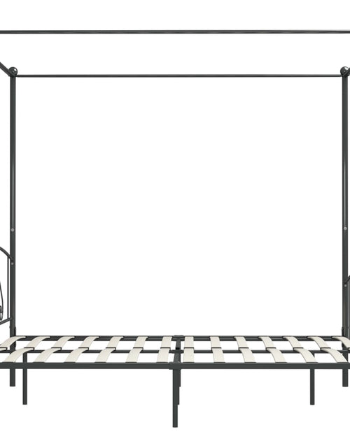 Încărcați imaginea în vizualizatorul Galerie, Cadru de pat cu baldachin, gri, 180 x 200 cm, metal - Lando
