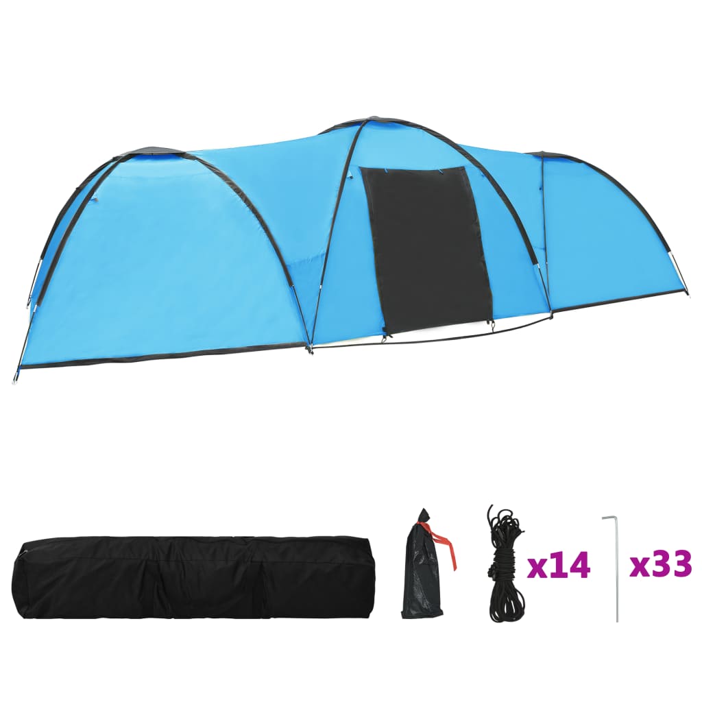 Cort camping tip iglu, 8 persoane, albastru, 650x240x190 cm Lando - Lando