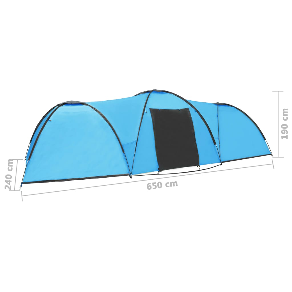 Cort camping tip iglu, 8 persoane, albastru, 650x240x190 cm Lando - Lando