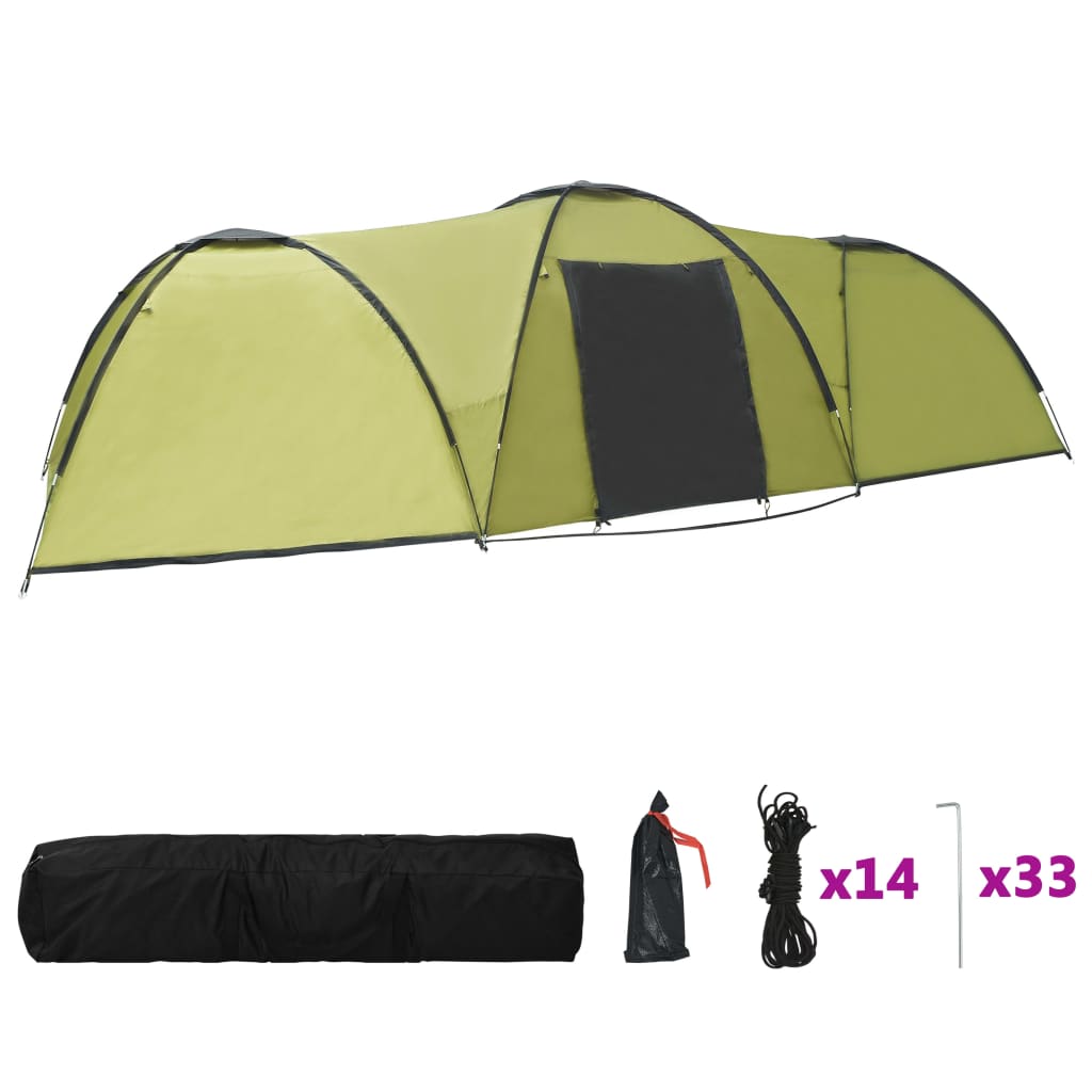 Cort camping tip iglu, 8 persoane, verde, 650 x 240 x 190 cm Lando - Lando