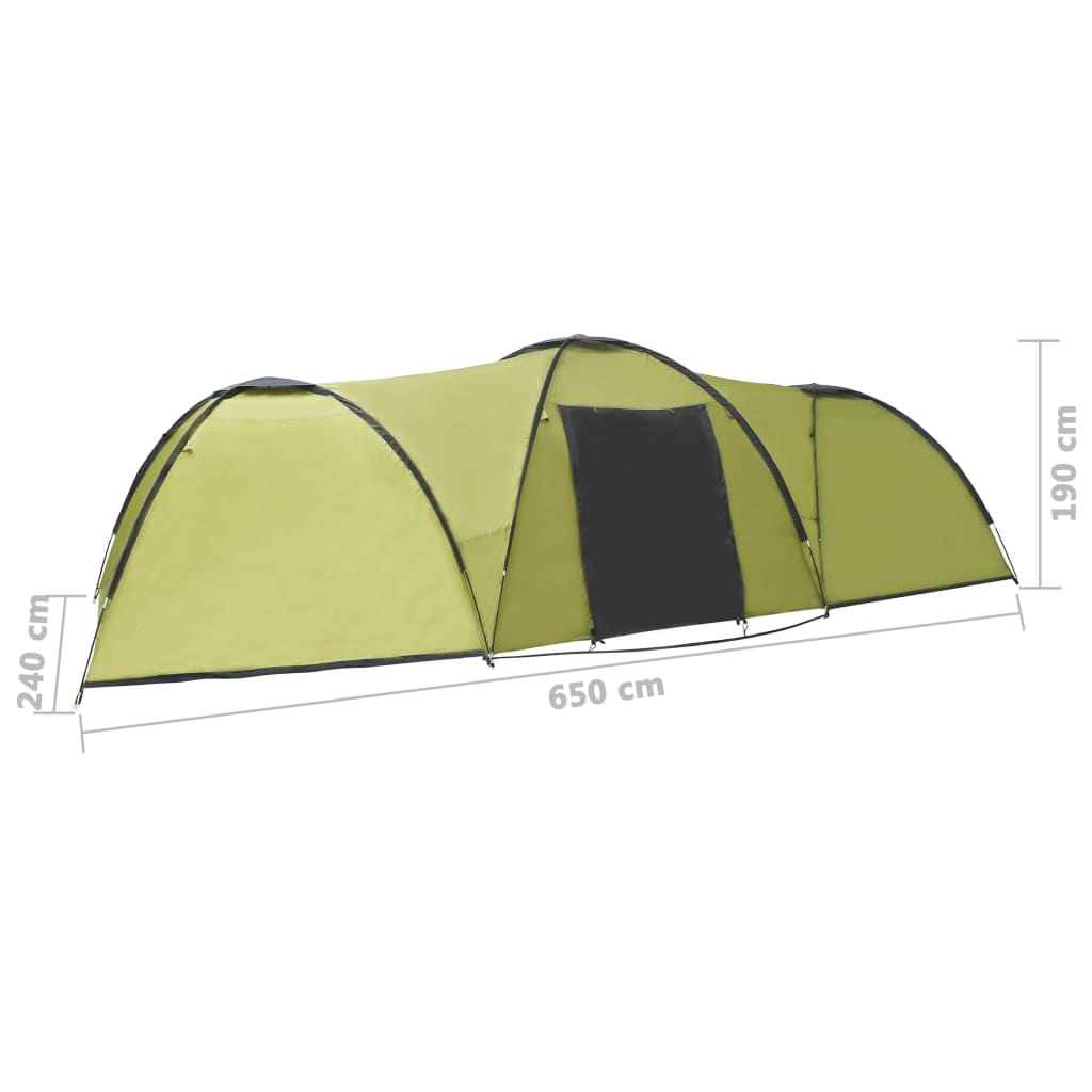 Cort camping tip iglu, 8 persoane, verde, 650 x 240 x 190 cm Lando - Lando