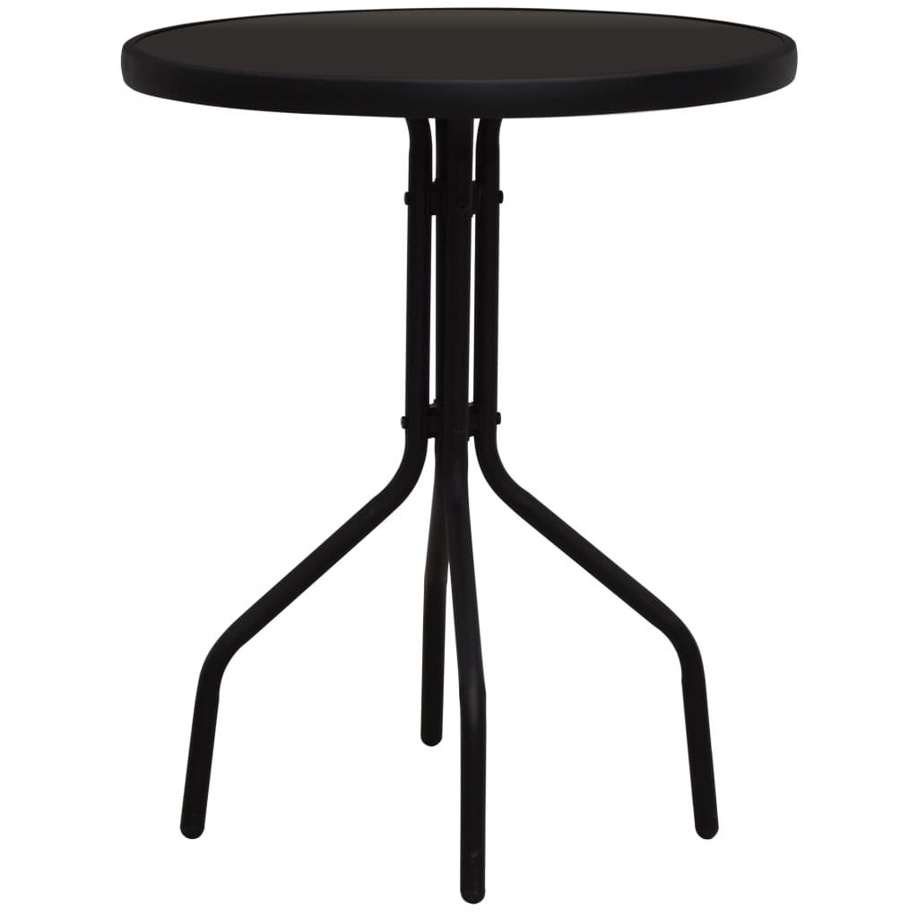 Set mobilier de bistro, 3 piese, negru, ratan PVC Lando - Lando