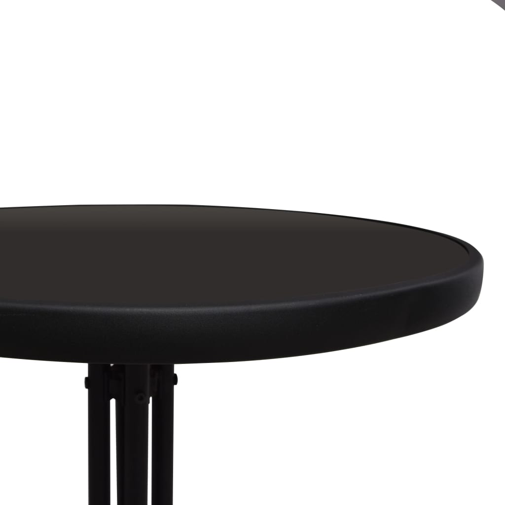 Set mobilier de bistro, 3 piese, negru, ratan PVC Lando - Lando