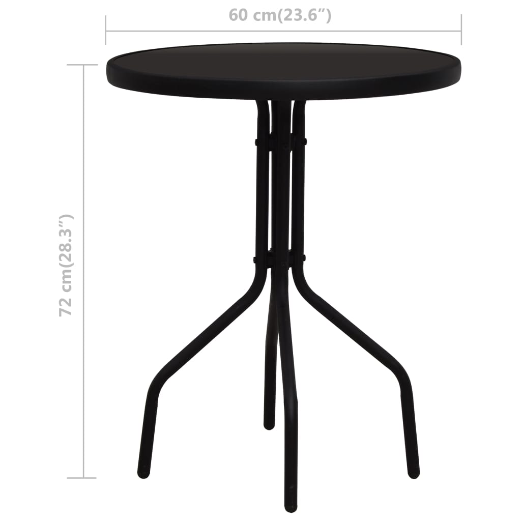 Set mobilier de bistro, 3 piese, negru, ratan PVC Lando - Lando