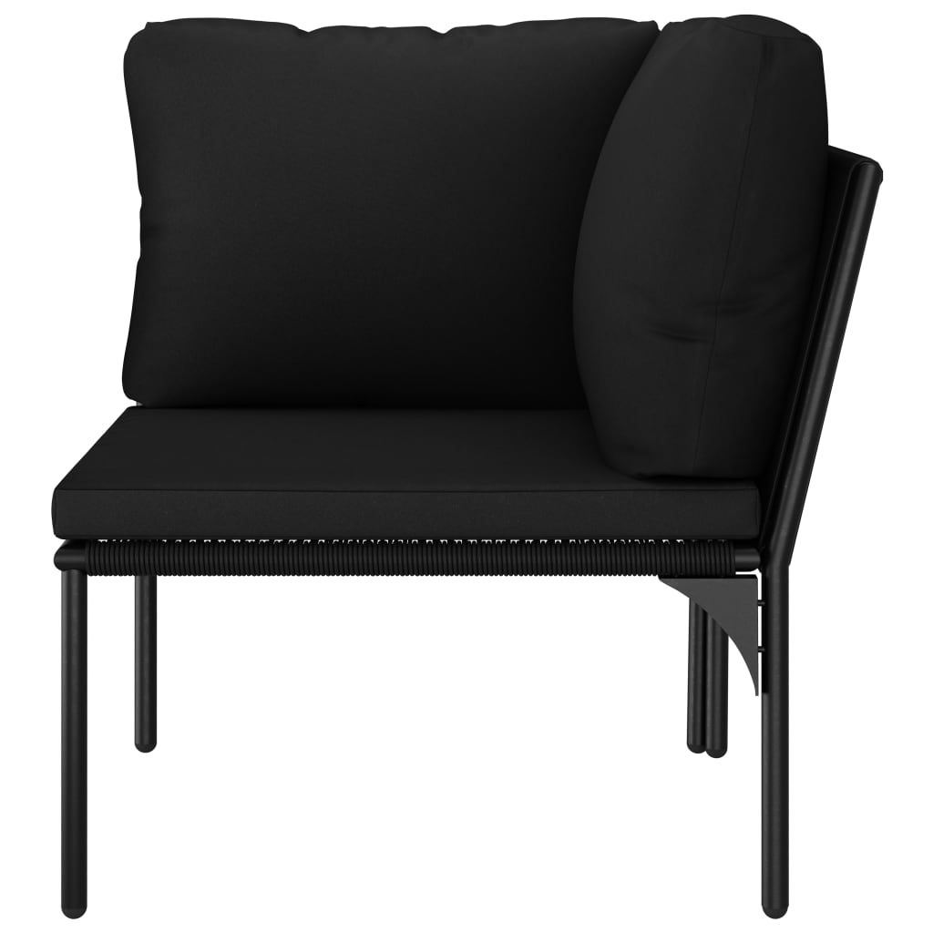 Set mobilier de grădină cu perne, 6 piese, negru, PVC Lando - Lando