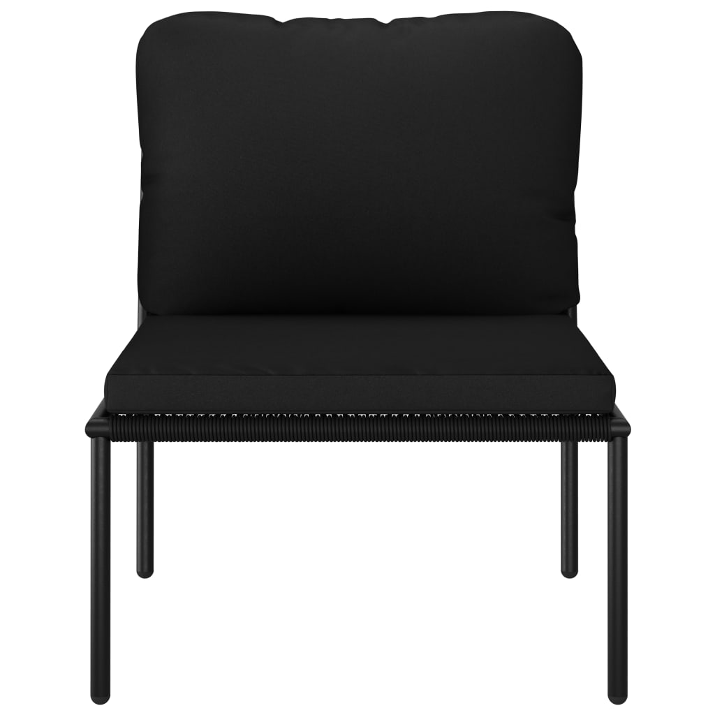 Set mobilier de grădină cu perne, 6 piese, negru, PVC Lando - Lando