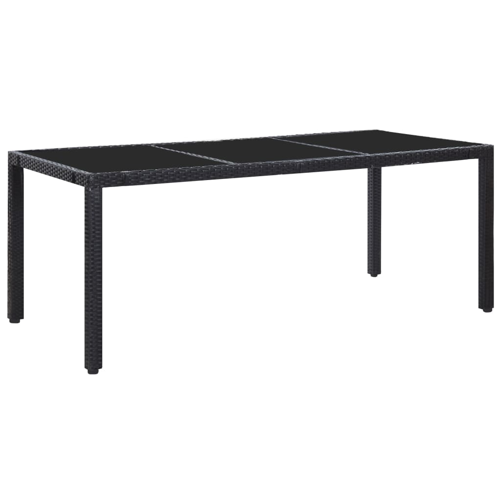 Set mobilier de exterior, 9 piese, negru, poliratan Lando - Lando