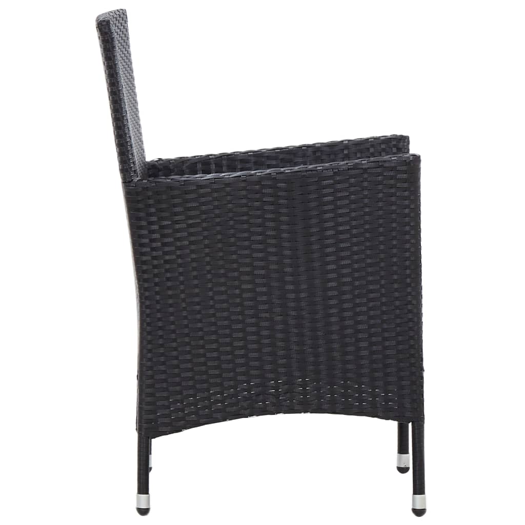 Set mobilier de exterior cu perne, 5 piese, negru, poliratan Lando - Lando