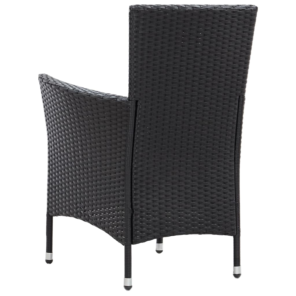 Set mobilier de exterior cu perne, 5 piese, negru, poliratan Lando - Lando