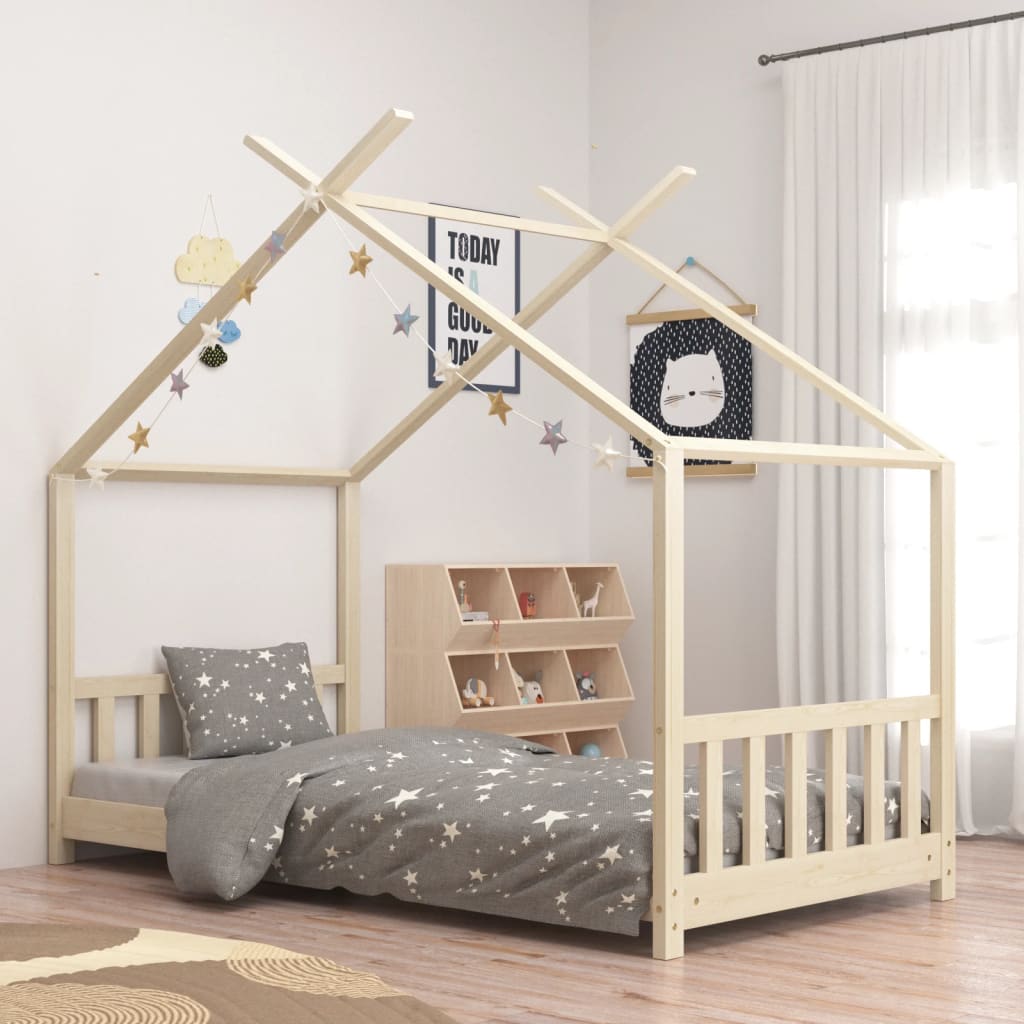 Cadru de pat pentru copii, 70 x 140 cm, lemn masiv de pin Lando - Lando
