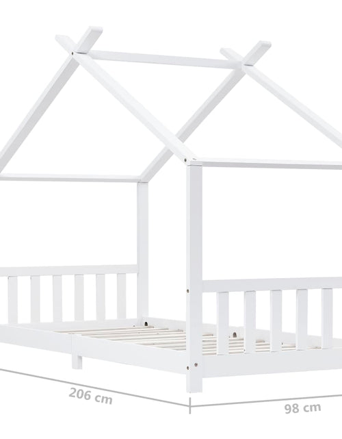 Încărcați imaginea în vizualizatorul Galerie, Cadru pat de copii, alb, 90 x 200 cm, lemn masiv de pin Lando - Lando
