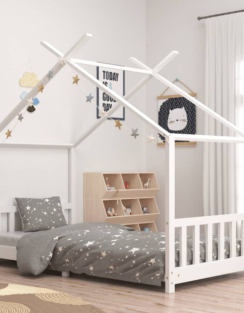 Încărcați imaginea în vizualizatorul Galerie, Cadru pat de copii, alb, 90 x 200 cm, lemn masiv de pin Lando - Lando
