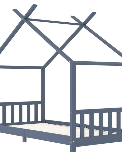 Încărcați imaginea în vizualizatorul Galerie, Cadru de pat pentru copii, gri, 90 x 200 cm, lemn masiv de pin Lando - Lando
