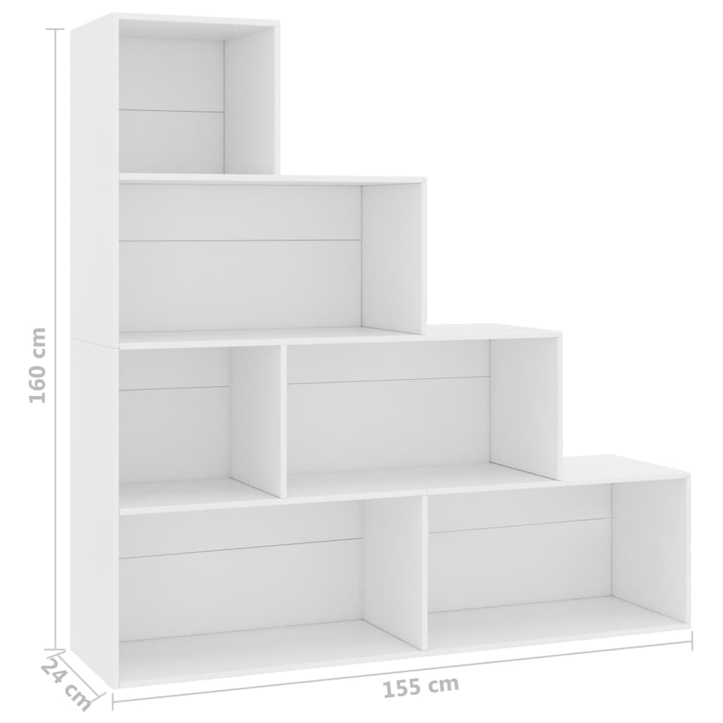 Bibliotecă/Separator cameră, alb, 155x24x160 cm, PAL Lando - Lando