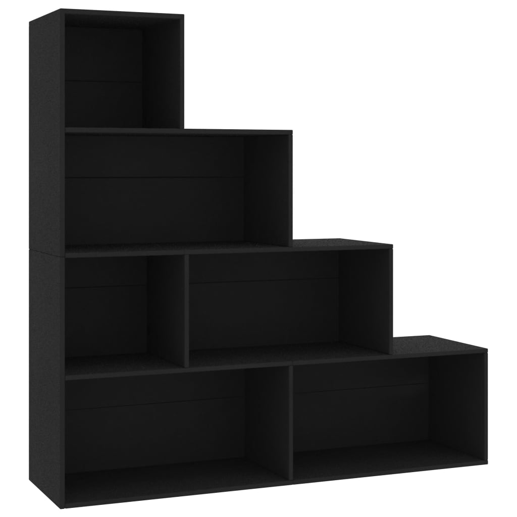 Bibliotecă/Separator cameră, negru, 155x24x160 cm, PAL Lando - Lando