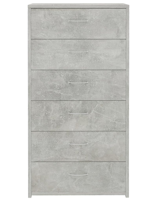 Încărcați imaginea în vizualizatorul Galerie, Servantă cu 6 sertare, gri beton, 50x34x96 cm, PAL Lando - Lando
