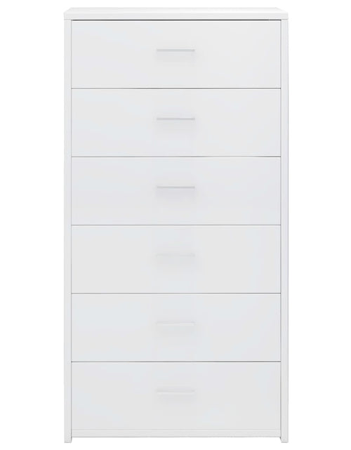 Загрузите изображение в средство просмотра галереи, Servantă cu 6 sertare, alb extralucios, 50 x 34 x 96 cm, PAL Lando - Lando
