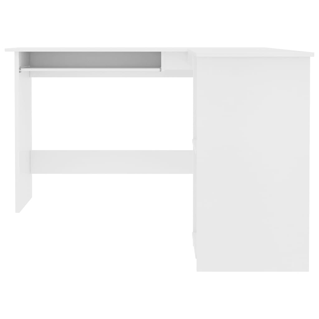 Birou de colț în formă de L, alb, 120 x 140 x 75 cm, PAL - Lando