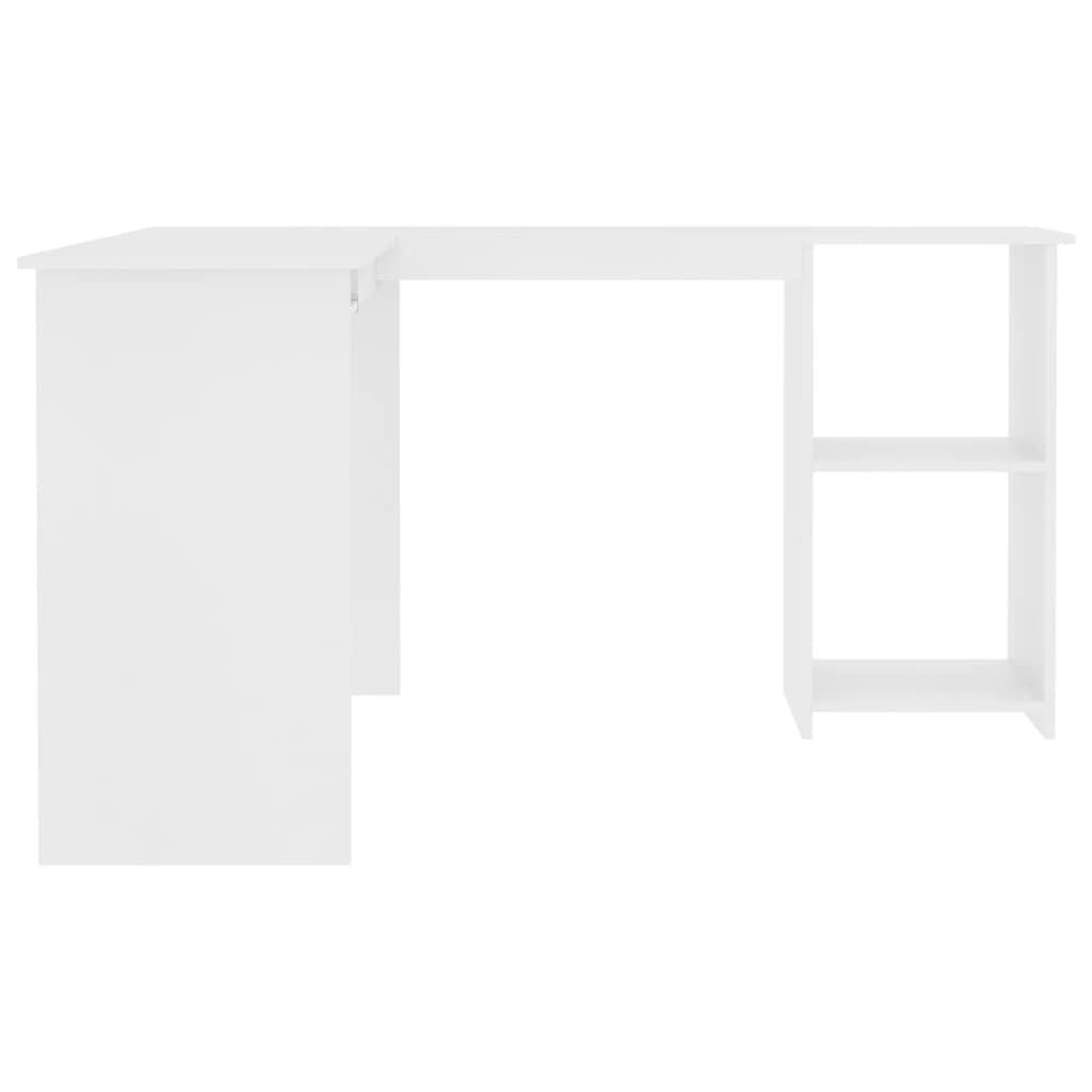 Birou de colț în formă de L, alb, 120 x 140 x 75 cm, PAL - Lando