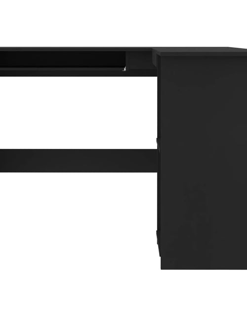 Загрузите изображение в средство просмотра галереи, Birou de colț în formă de L, negru, 120 x 140 x 75 cm, PAL - Lando
