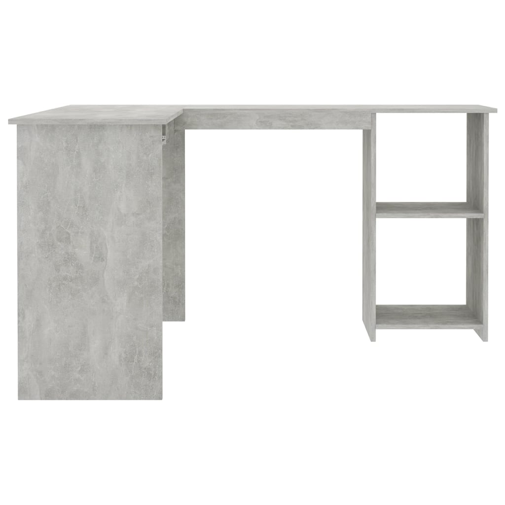 Birou de colț în formă de L, gri beton, 120 x 140 x 75 cm, PAL - Lando
