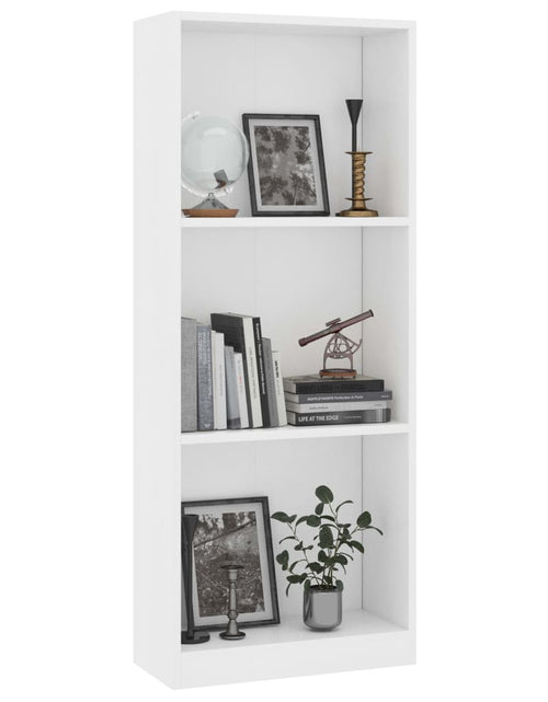 Încărcați imaginea în vizualizatorul Galerie, Bibliotecă cu 3 rafturi, alb, 40x24x108 cm, PAL Lando - Lando
