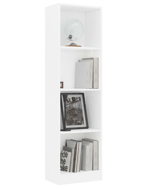 Загрузите изображение в средство просмотра галереи, Bibliotecă cu 4 rafturi, alb, 40x24x142 cm, PAL Lando - Lando
