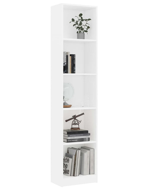 Încărcați imaginea în vizualizatorul Galerie, Bibliotecă cu 5 rafturi, alb, 40x24x175 cm, PAL Lando - Lando

