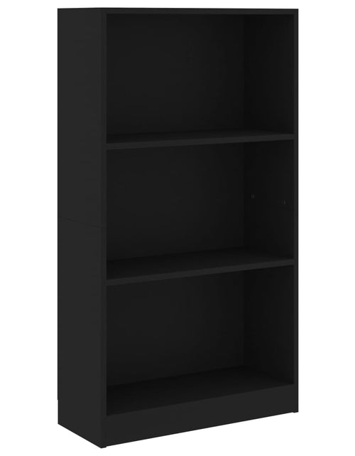 Încărcați imaginea în vizualizatorul Galerie, Bibliotecă cu 3 rafturi, negru, 60x24x109 cm, lemn compozit Lando - Lando
