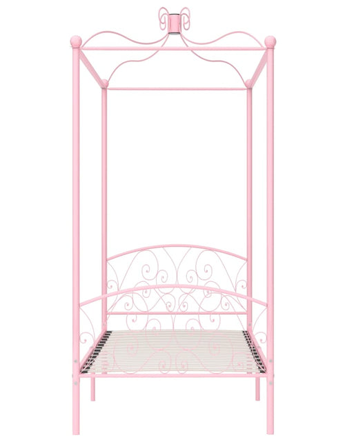 Încărcați imaginea în vizualizatorul Galerie, Cadru de pat cu baldachin, roz, 100 x 200 cm, metal - Lando
