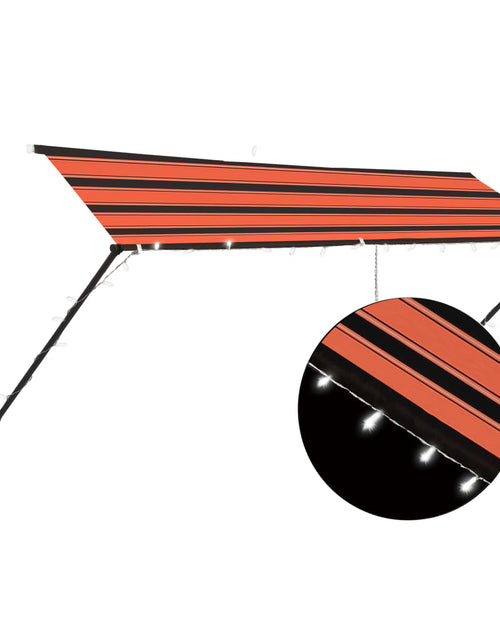 Загрузите изображение в средство просмотра галереи, Copertină retractabilă cu LED, portocaliu și maro, 300 x 150 cm Lando - Lando
