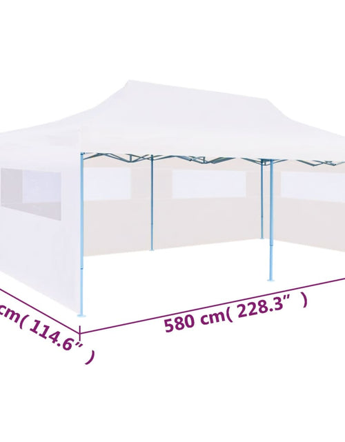 Загрузите изображение в средство просмотра галереи, Cort petrecere pliabil cu pereți laterali, alb, oțel, 3 x 6 m Lando - Lando
