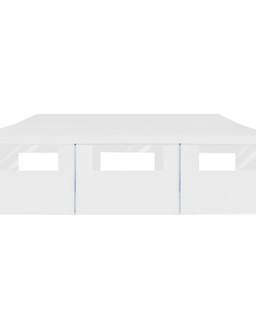 Încărcați imaginea în vizualizatorul Galerie, Cort petrecere pliabil cu 8 pereți laterali, alb, 3 x 9 m Lando - Lando
