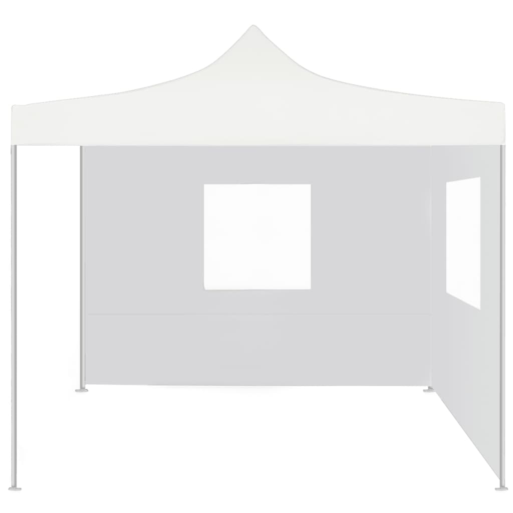 Cort de petrecere pliabil cu 2 pereți laterali, alb, 2x2m, oțel Lando - Lando