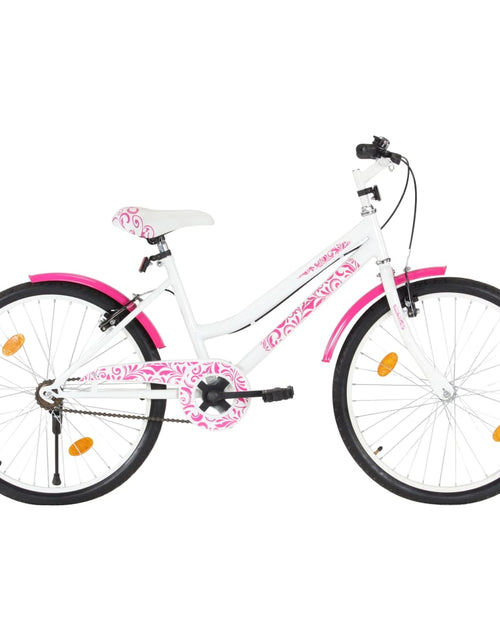 Загрузите изображение в средство просмотра галереи, Bicicletă pentru copii, roz și alb, 24 inci Lando - Lando
