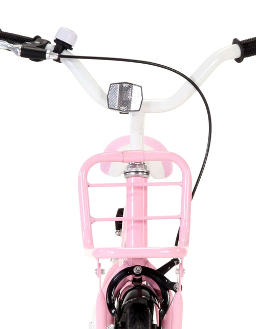 Загрузите изображение в средство просмотра галереи, Bicicletă copii cu suport frontal, alb și roz, 14 inci Lando - Lando

