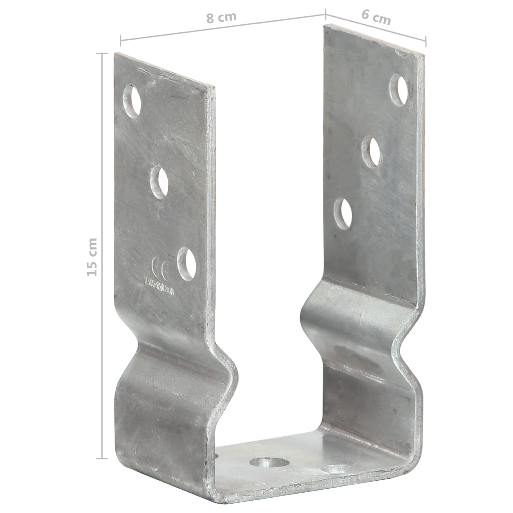 Ancore de gard, 6 buc., argintiu, 8x6x15 cm, oțel galvanizat Lando - Lando