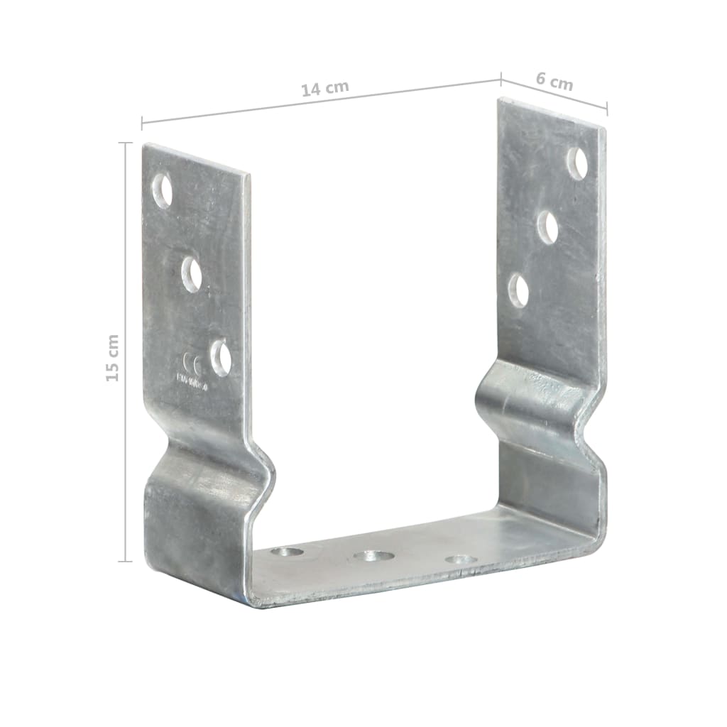 Ancore de gard, 6 buc., argintiu, 14x6x15 cm, oțel galvanizat Lando - Lando