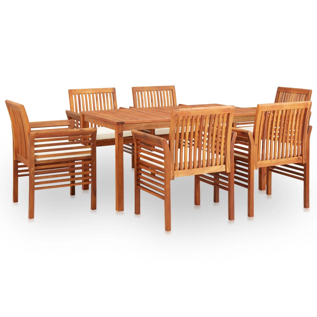 Set mobilier de exterior cu perne 7 piese lemn masiv de acacia - Lando