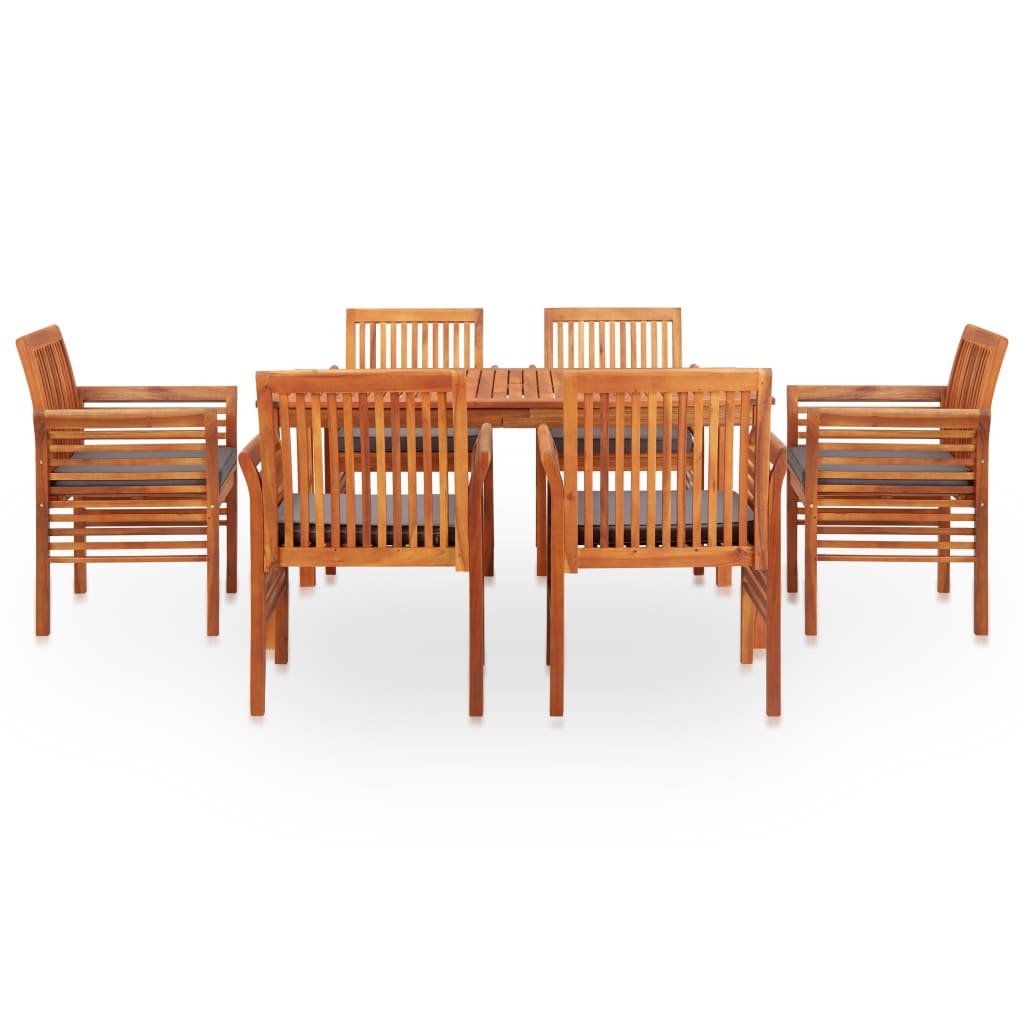 Set mobilier de exterior cu perne 7 piese, lemn masiv de acacia - Lando