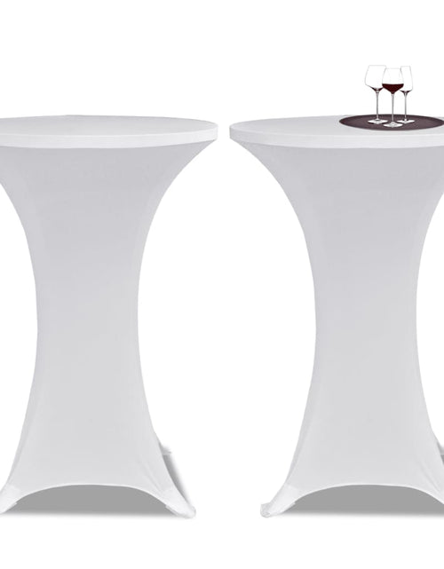 Încărcați imaginea în vizualizatorul Galerie, Husă de masă cu picior Ø70 cm, 4 buc., alb, elastic - Lando
