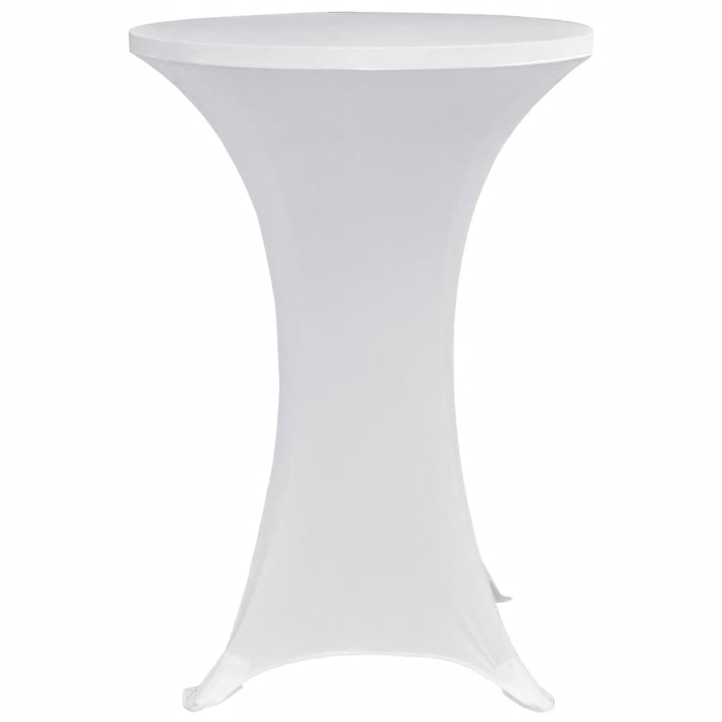 Husă de masă cu picior Ø70 cm, 4 buc., alb, elastic - Lando