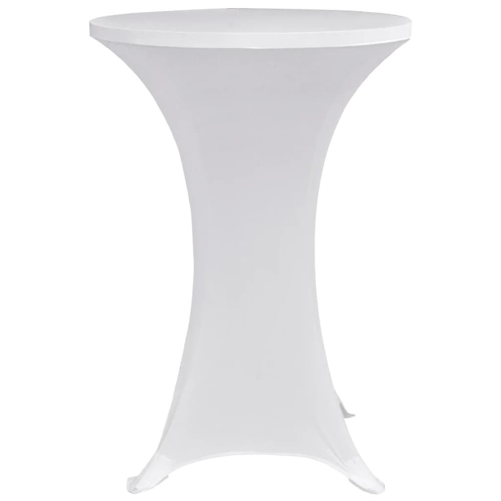 Husă de masă cu picior, Ø80 cm, alb, elastic, 4 buc. - Lando