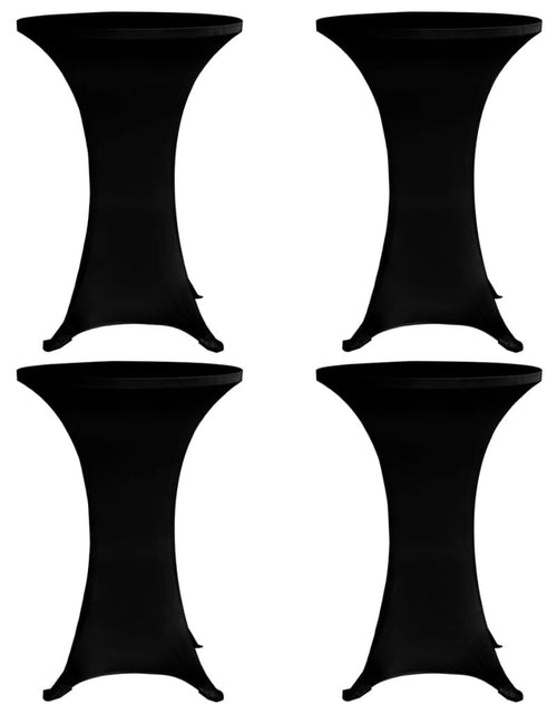 Încărcați imaginea în vizualizatorul Galerie, Husă de masă cu picior, 4 buc., negru, Ø80 cm, elastic - Lando
