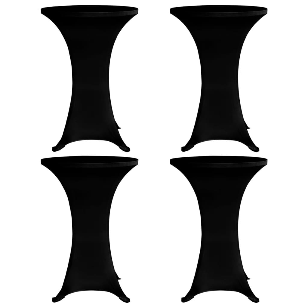 Husă de masă cu picior, 4 buc., negru, Ø80 cm, elastic - Lando