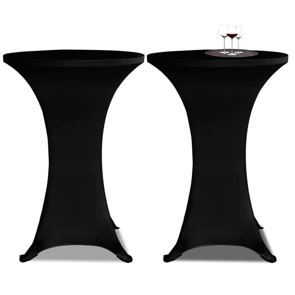 Husă de masă cu picior, 4 buc., negru, Ø80 cm, elastic - Lando
