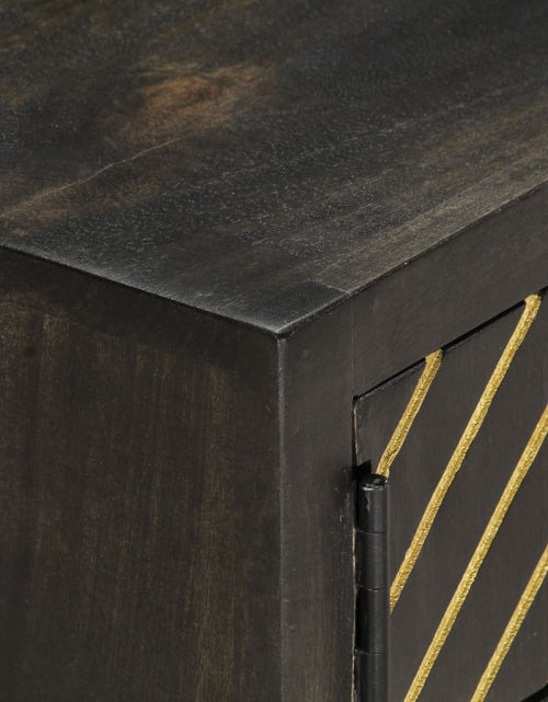 Загрузите изображение в средство просмотра галереи, Masă de cafea, negru și auriu, 90x50x35 cm, lemn masiv de mango Lando - Lando
