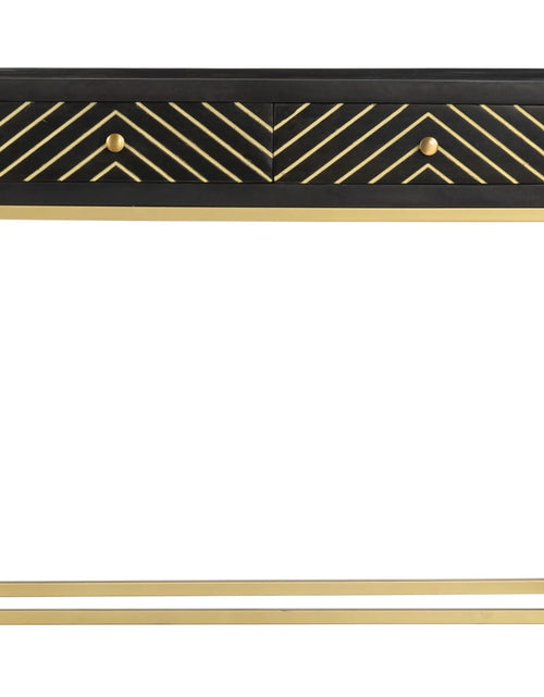 Загрузите изображение в средство просмотра галереи, Masă consolă, negru și auriu, 90x30x75 cm, lemn masiv de mango Lando - Lando
