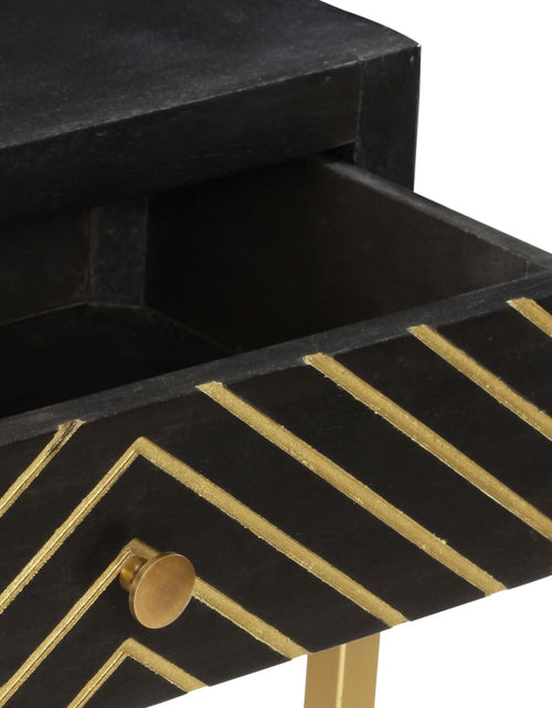 Încărcați imaginea în vizualizatorul Galerie, Masă consolă, negru și auriu, 90x30x75 cm, lemn masiv de mango Lando - Lando

